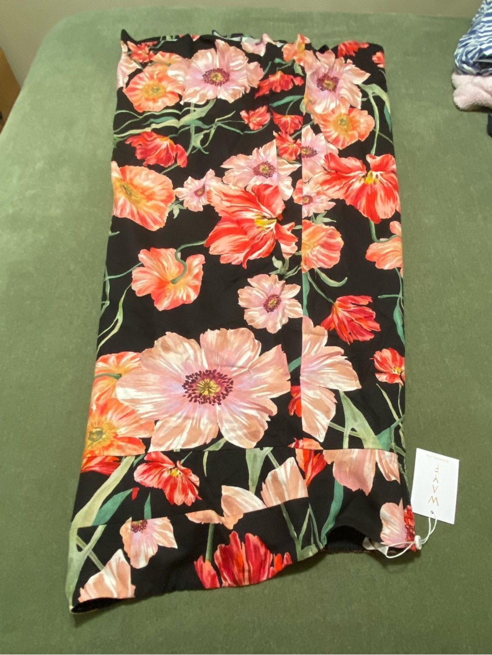 Wayf hibiscus black dress